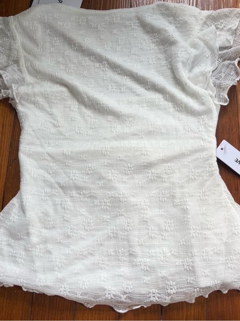 Princess Polly Auroraah Frill Top White size small NWT - Picture 2 of 2